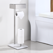 Free Standing Brushed Nickel Toilet Paper Holder with Storage